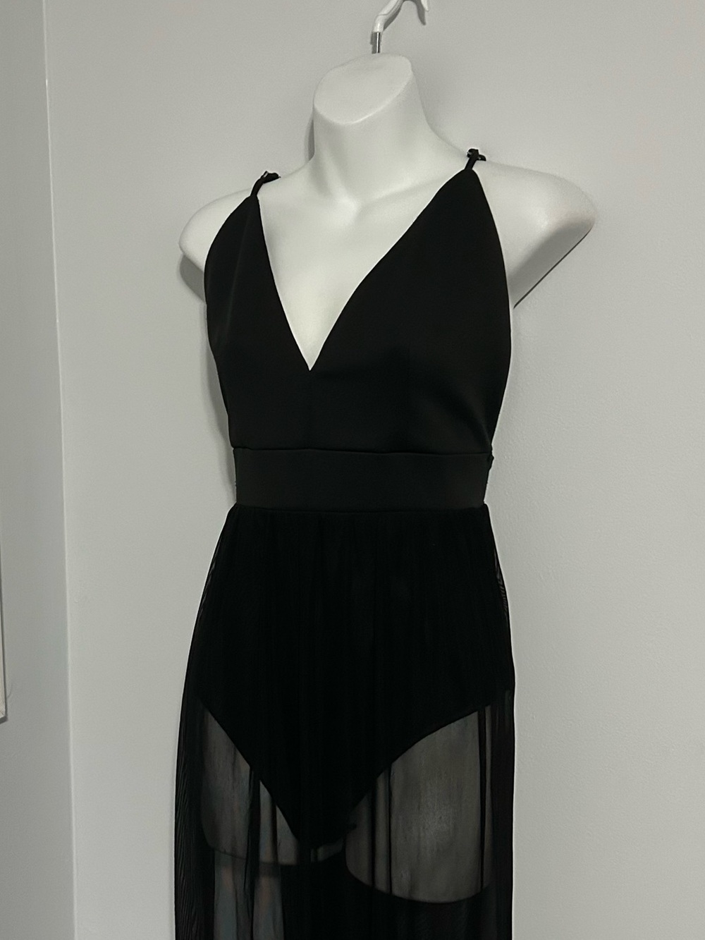Sheer Skirt Bodysuit Slip Dress Ethereal Edgy Romance Gothic Elegance - Picture 3 of 8